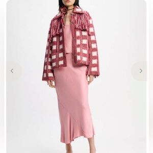 Dorothee Schumacher Dizzy Fringed Checked Jaquard Jacket